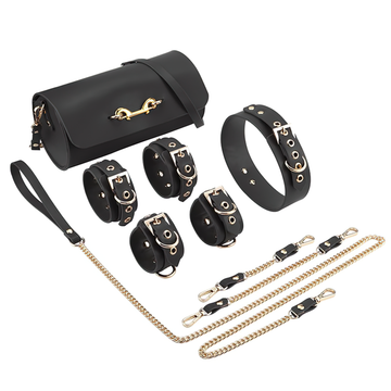 Cool BDSM Set With Bag / Erotic Toys For Adult Games / Unisex Genuine Leather 4 PC Kits - EVE's SECRETS